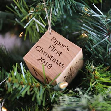 Personalized
First Christmas Block Ornament